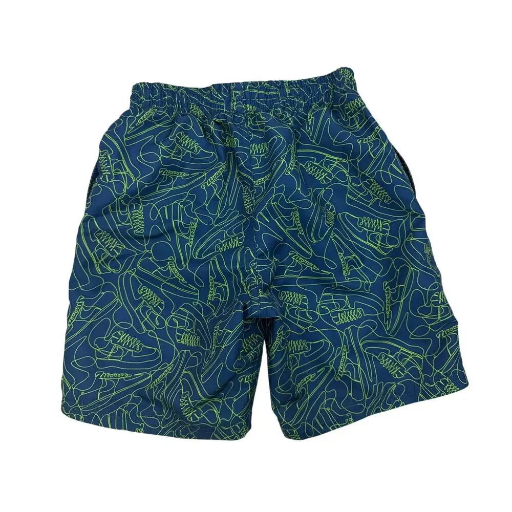 Nike Swim Green Blue Board Shorts Lined Bathing Suit Youth Small (8)